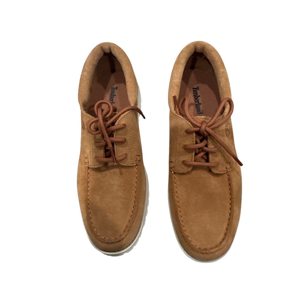 Timberland Authentics Men Light Lace-Up Lug Bottom Boat Shoes - Rust Suede Sz: 8
